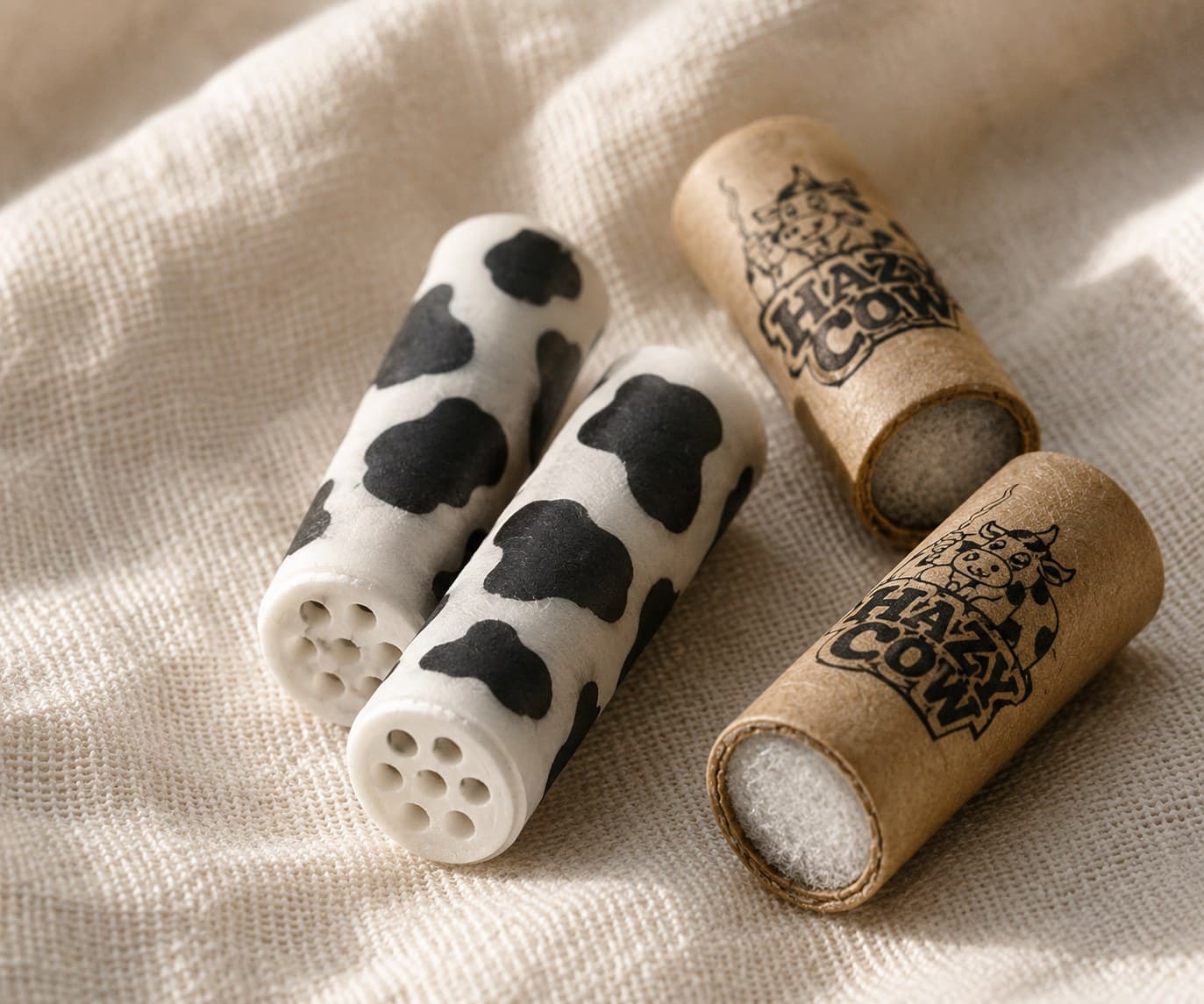 Close-up of four charcoal filters showing the honeycomb tip